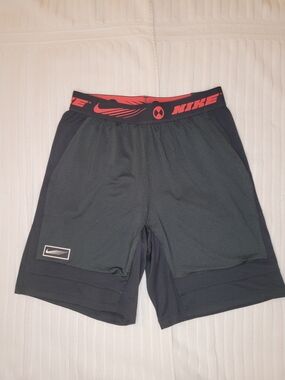 Nike Black Athletic Shorts with Red Branded Waistband
